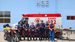 Membros da equipe da Motolancia-SIV (Mike 01) e USA 06 que participaram do salvamento do jovem - Ascom Samu