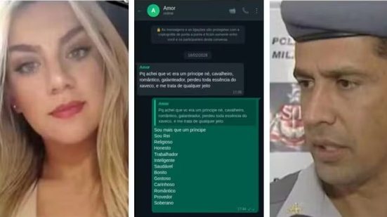 Gisele Alves escreveu que marido deixou de ser 'príncipe'. Ele respondeu que era 'Rei, Religioso', 'Bonito, Gostoso', 'Provedor, Soberano' - Reprodução