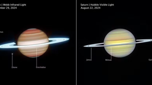 NASA, ESA, CSA, STScI, Amy Simon (NASA-GSFC), Michael Wong (UC Berkeley); Processamento de imagem: Joseph DePasquale (STScI)