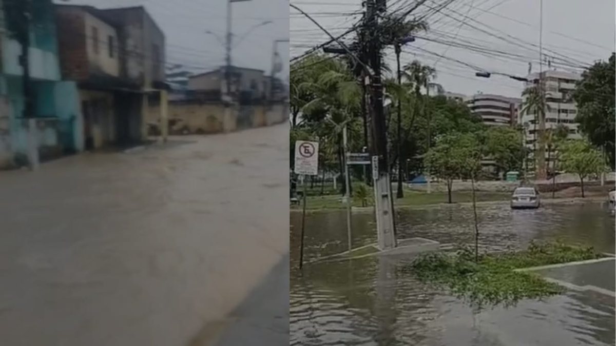 Vídeos: fortes chuvas provocam alagamentos em diversos pontos de Maceió