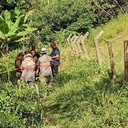 Autoridades em atendimento a caso de pai e filha que foram eletrocutados em trilha para praia de SC - CBMSC / Divulgação