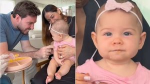 Imagem Maíra Cardi rebate crítica de seguidora após filha de cinco meses provar a primeira papinha