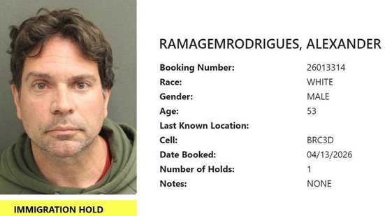 EUA divulgam imagem de Alexandre Ramagem preso - Site do Corrections Department Orange Country