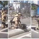 RJ: esquadrão recolhe suposto artefato explosivo na orla de Copacabana - Reprodução / Redes sociais