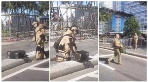 RJ: esquadrão recolhe suposto artefato explosivo na orla de Copacabana - Reprodução / Redes sociais