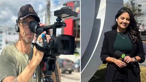 O cinegrafista Rodrigo Lapa e a repórter Alice Ribeiro - Reprodução / Arquivo pessoal