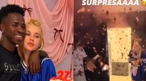 Cara fechada de Virginia em festa surpresa reforça rumor de crise com Vini Jr. - Reprodução / Instagram