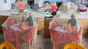 Homem recorre a mosquiteiro dentro de bar e expõe problema antigo em União dos Palmares - Foto: Reprodução