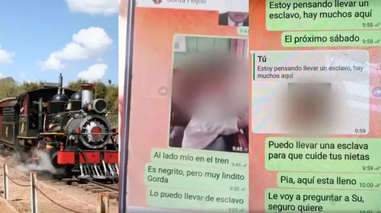 Argentino é detido em MG após tirar foto de criança negra e encaminhar com mensagem racista: 'Posso levá-lo como escravo' - Reprodução / TV Globo