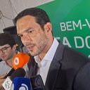 Samir Xaud conversou com a imprensa antes das eleições - Pedro Acioli* com João Victor Souza