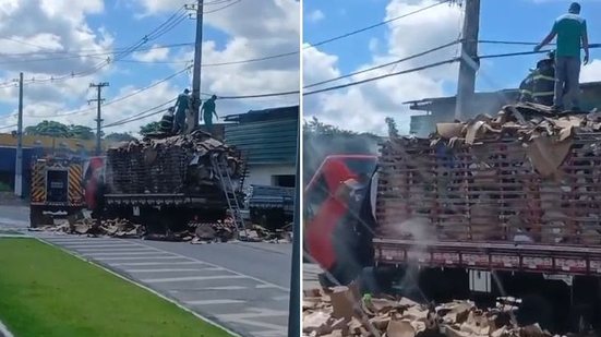 Caminhão carregado de papelão tem princípio de incêndio no Tabuleiro do Martins - Reprodução / Redes sociais