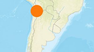 Marca de onde houve terremoto de magnitude 6,9 nesta segunda-feira (25) no Chile, segundo o Centro de Sismologia USP - Reprodução / Centro de Sismologia da USP