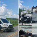 Acidente entre caminhões, carro e van deixa feridos na BR-424, entre Viçosa e Cajueiro - Reprodução / Redes sociais