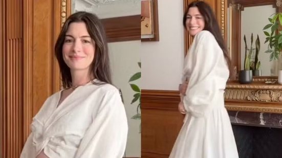 Anne Hathaway anuncia gravidez do terceiro filho e exibe barrigão - Reprodução / Instagram