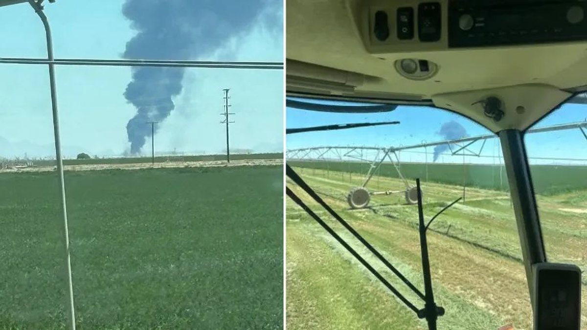 Avião bombardeiro cai logo após decolar de base aérea nos EUA