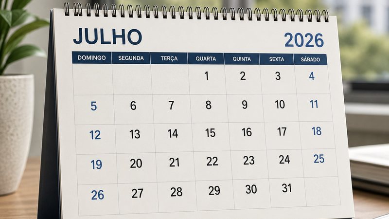 Quando cai o 5º dia útil de julho de 2026? Veja a data