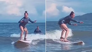 Imagem "Dia de surf, bebê!": Christiane Torloni aprende a surfar aos 69 anos