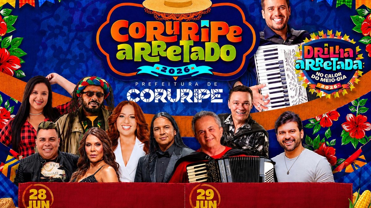 Coruripe Arretado 2026 começa neste sábado com programação inédita e atrações nacionais