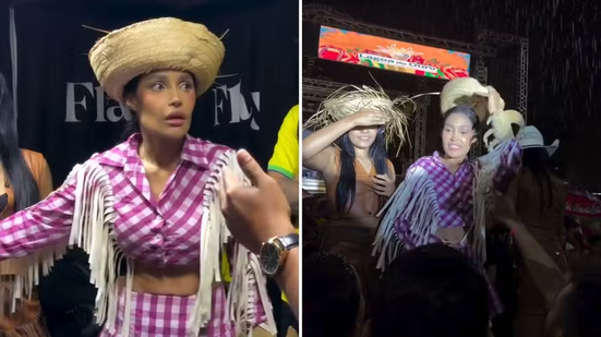 Ex\u002DBBB Flay se envolve em confusão durante show e tem microfone cortado debaixo de chuva