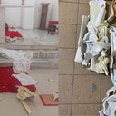 Apesar dos danos à igreja, nenhum dos fieis que estavam no local ficaram feridos - Foto: Reprodução