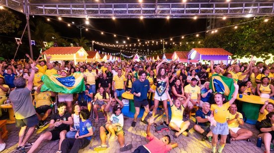Vila Junina terá transmissão de Brasil x Japão e programação musical nesta segunda
