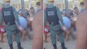 Jovem é mordida por tubarão na praia de Boa Viagem, no Recife - Reprodução / WhatsApp