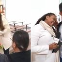 Pedido de casamento ao vivo surpreende repórter da Globo - Reprodução / TV Globo