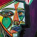 Quadro 'Femme au béret et à la robe quadrillée (Marie-Thérèse Walter)', um dos retratos da amante pintada por Pablo Picasso - Reprodução