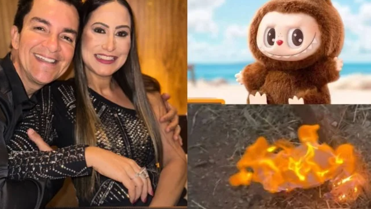 \u0027Todo mal seja queimado\u0027: esposa de Regis Danese coloca fogo em labubu após incêndio