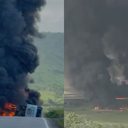 Imagem Explosão de caminhão-tanque interdita BR-101 em São Miguel dos Campos; veja vídeo