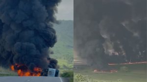 Imagem Explosão de caminhão-tanque interdita BR-101 em São Miguel dos Campos; veja vídeo