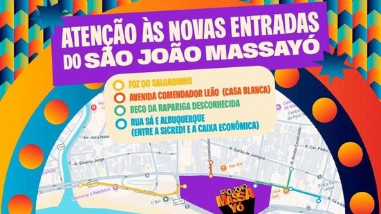 Imagem Prefeitura define quatro acessos oficiais para o São João Massayó no Jaraguá