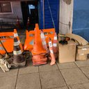 Materiais utilizados de forma irregular foram recolhidos pelos órgãos municipais. - Foto: Ascom Semsc