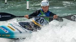 Ana Satila durante semifinal do K1 Feminino no Mundial de Canoagem Slalom - Fábio Canhete / CBCa
