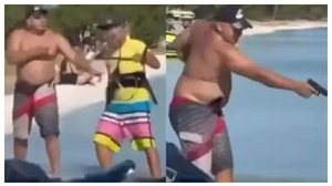 Um homem tentou atirar duas vezes contra um velejador durante uma discussão na Praia do Arubinha, em Arraial do Cabo (RJ), mas a arma falhou - Reprodução / Redes sociais