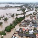 Casas alagadas em São Lourenço do Sul, RS, em 2025 - Jorge Schneid / Defesa Civil