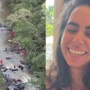 Corpo de Ana Paula estava a 123 metros de distância de queda da cachoeira - Corpo de Bombeiros | Redes sociais