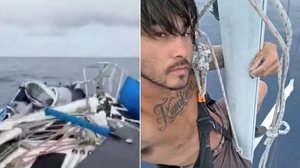 Kai Sato ficou à deriva no Pacífico depois que o mastro do seu veleiro quebrou, o combustível acabou e a bateria do seu celular morreu - Reprodução