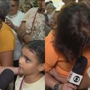 Menina de 8 anos viraliza ao falar sobre morte da mãe em entrevista ao vivo - Reprodução / TV Globo