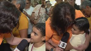 Menina de 8 anos viraliza ao falar sobre morte da mãe em entrevista ao vivo - Reprodução / TV Globo