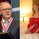 Anthony Albanese e Kylie Minogue - AFP;Reprodução/Instagram