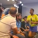 Marcelo Courrege discute com jornalista marroquino em coletiva - Reprodução / X @juboladex