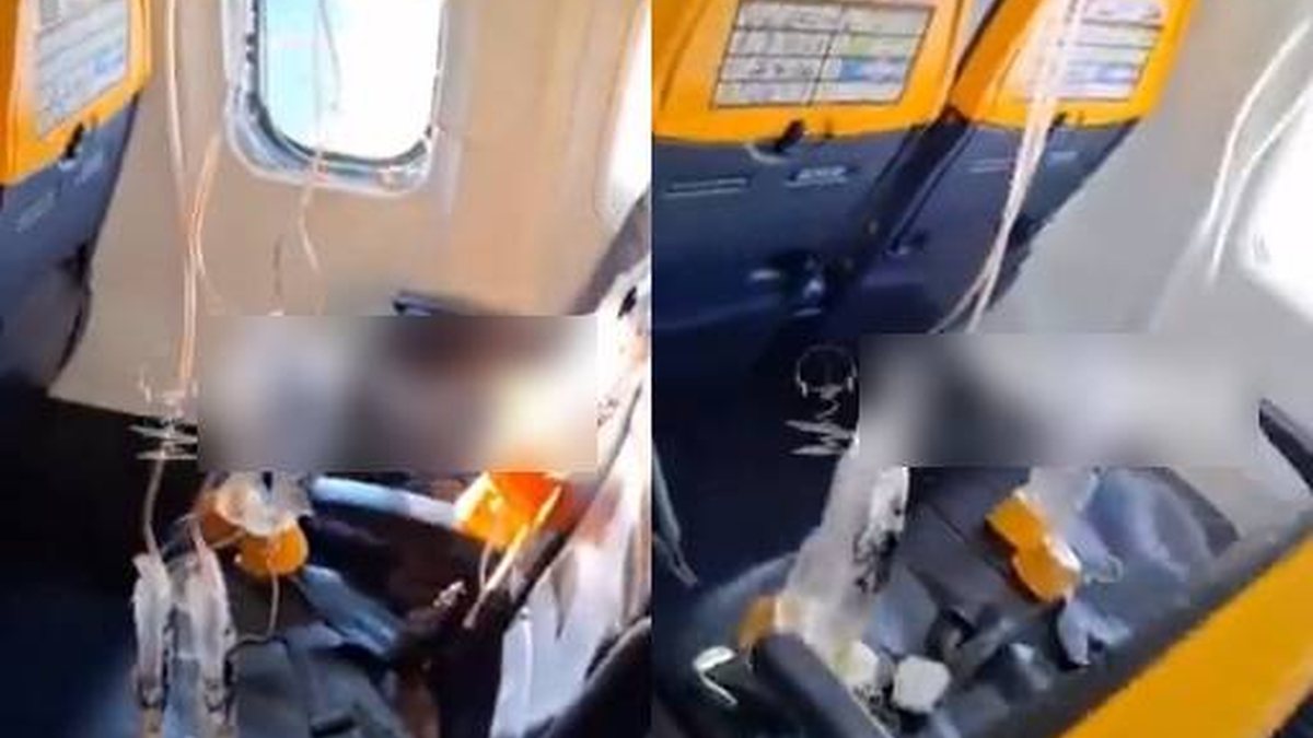 Vídeo: passageiro é parcialmente sugado para fora de janela quebrada de avião durante voo