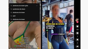 Prints de perfis que sexualizam pessoas com deficiência em vídeos alterados com IA; material foi reunido pelo DesinfoPop (Laboratório de Estudos sobre Desordem Informacional e Políticas Públicas), da FGV - Reprodução