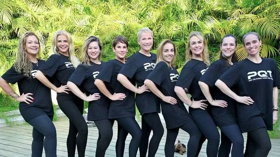 Xuxa no ensaio com suas ex-paquitas para a turnê — Foto Blad Meneghel