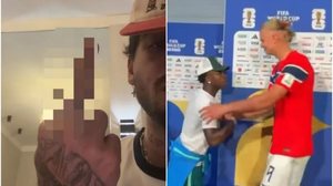 Imagem Zé Felipe xinga ao ver Vini Jr. abraçar Haaland após eliminação do Brasil