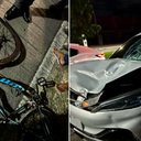 Bicicleta do jovem Ruan e o carro envolvido no atropelamento que vitimou o adolescente de 15 anos em Maceió - Reprodução / TV Pajuçara