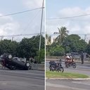 Capotamento registrado em Marechal Deodoro - Reprodução / Redes sociais