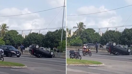 Capotamento registrado em Marechal Deodoro - Reprodução / Redes sociais