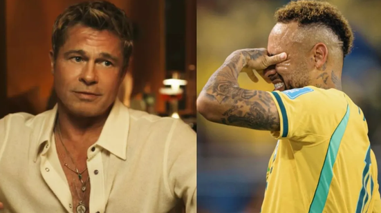 Brad Pitt afirmou que deveria ensinar atuação a Neymar - Foto: Reprodução/Warner Bros. Pictures/Instagram/Neymar Jr.